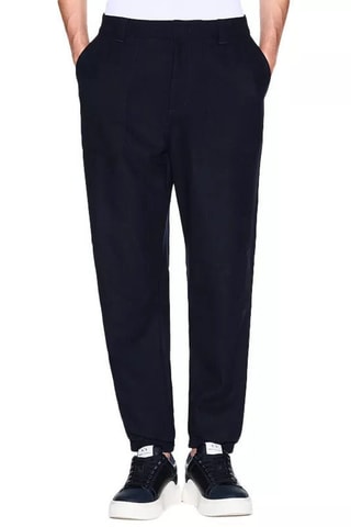 Pantalon en laine vierge - Bleu marine