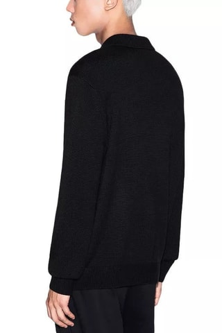 Polo en laine vierge - Noir