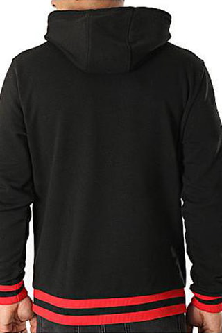 Sweat à capuche NBA Stripe Rib Chicago Bulls - Noir et rouge