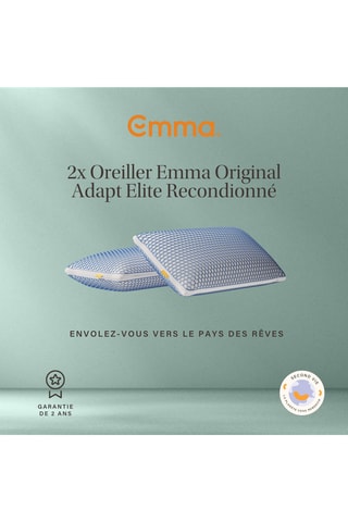 2 oreillers reconditionné - Blanc - Emma