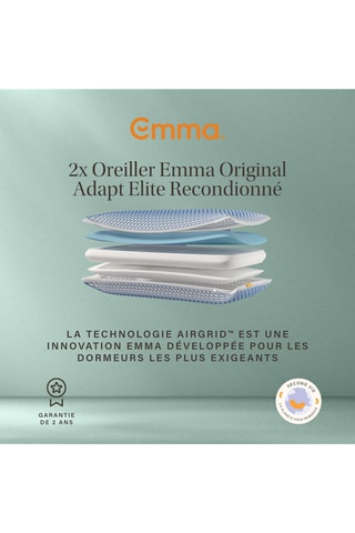 2 oreillers reconditionné - Blanc - Emma