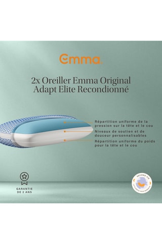 2 oreillers reconditionné - Blanc - Emma