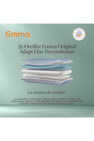 2 oreillers reconditionné - Blanc - Emma