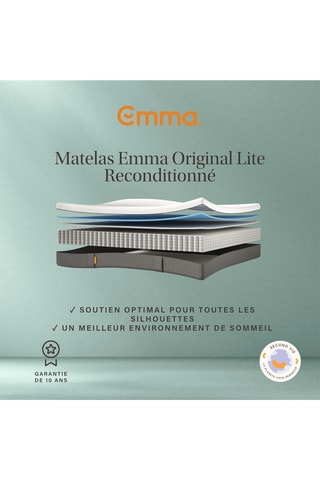 Matelas à ressorts ensachés reconditionné - Epaisseur 22 cm - Equilibré - Emma