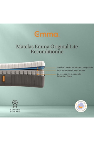 Matelas à ressorts ensachés reconditionné - Epaisseur 22 cm - Equilibré - Emma