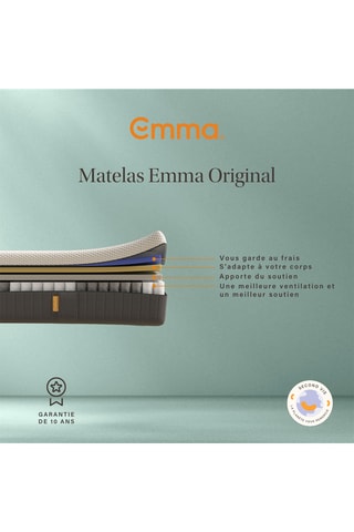 Matelas à ressorts ensachés reconditionné - Epaisseur 25 cm - Equilibré - Emma