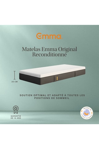 Matelas à ressorts ensachés reconditionné - Epaisseur 25 cm - Equilibré - Emma