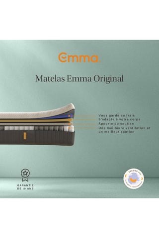 Ensemble matelas mémoire de forme reconditionné et oreiller - Epaisseur 20 cm – Ferme - Emma
