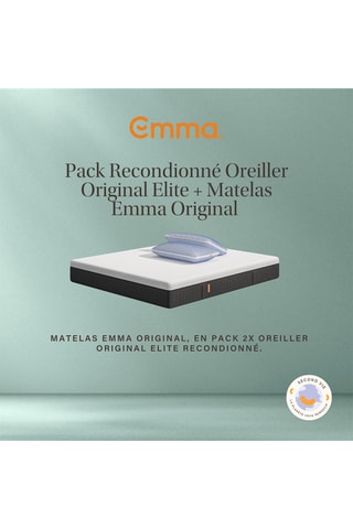 Ensemble matelas mémoire de forme reconditionné et oreiller - Epaisseur 20 cm – Ferme - Emma