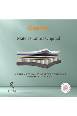 Ensemble matelas mémoire de forme reconditionné et oreiller - Epaisseur 20 cm – Ferme - Emma