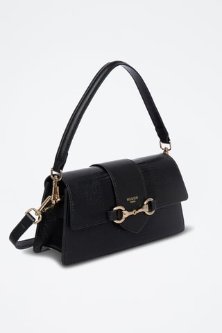 Mala de ombro em couro Capsule - Preto