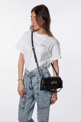 Mala de ombro em couro Capsule - Preto