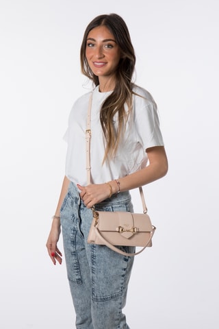 Mala de ombro em couro Capsule - Rosa-claro
