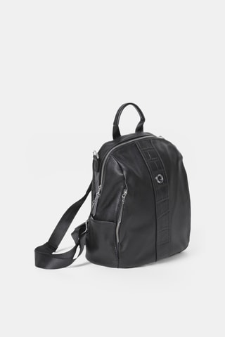 Mala a tiracolo de couro Zen - Preto