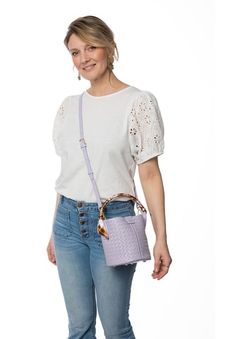 Mala bucket em couro Toundra - Violeta