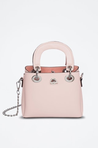 Mala de couro fendido Crepuscule - Rosa-claro