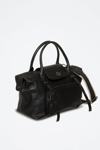 Mala shopper de couro Nougat - Preto