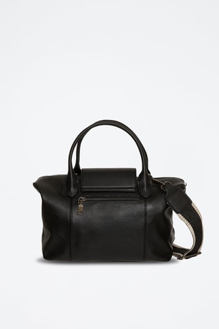 Mala shopper de couro Nougat - Preto