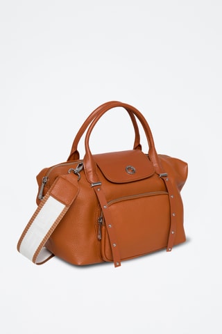 Mala shopper de couro Nougat - Camel