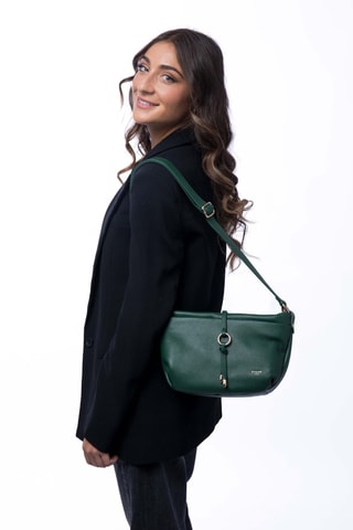 Mala a tiracolo de couro Figaro - Preto - Verde