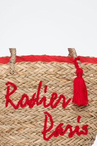 Mala shopper Playa - Bege e vermelho