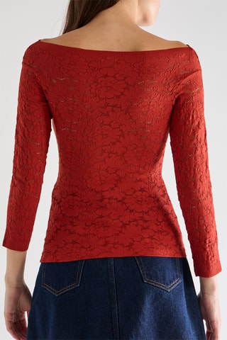 Top in pizzo Tasha - Mattone