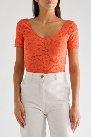 Top in pizzo Yann - Arancione