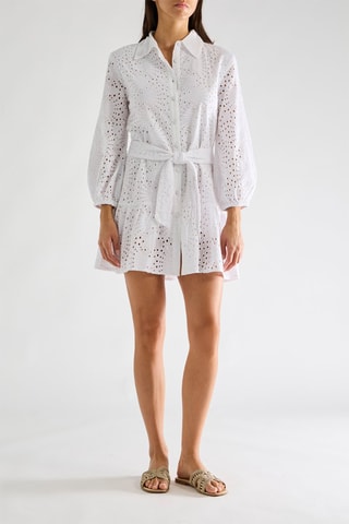 Abito a camicia in sangallo Roane - Bianco