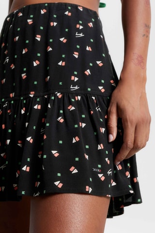Jupe patineuse taille haute - Noir