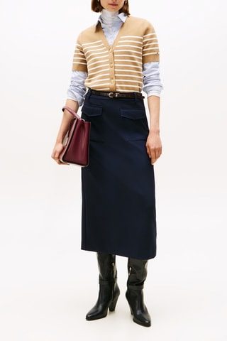 Gilet en coton biologique - marron clair et blanc