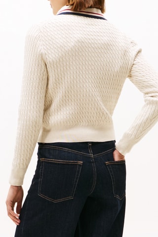 Gilet en coton biologique - Ecru et bleu marine