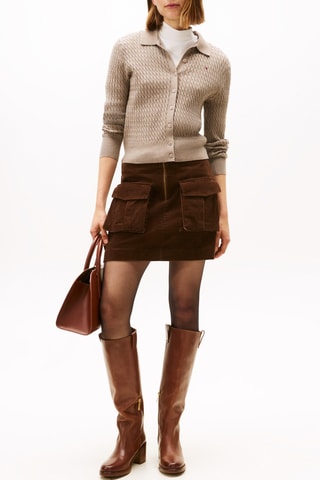Gilet en coton biologique - Taupe et bleu marine