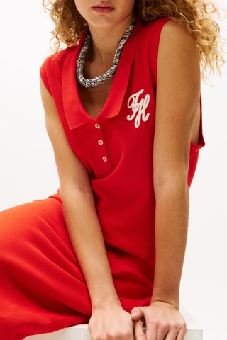 Robe droite - Rouge et blanc