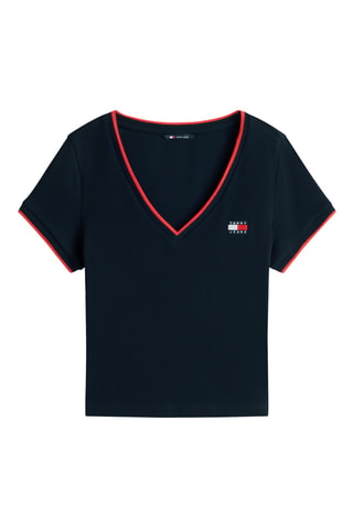 T-shirt slim cropped - Bleu marine