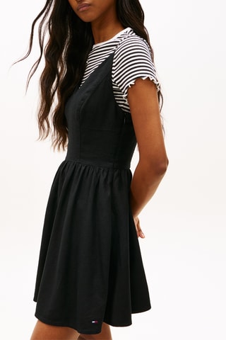 Robe patineuse slim en lin biologique - Noir