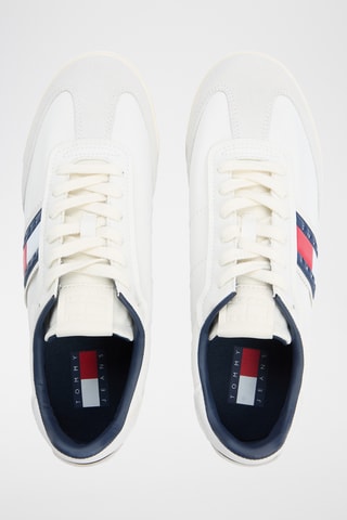 Baskets en cuir - Blanc et bleu marine