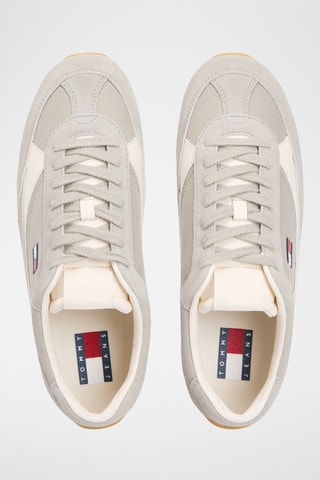 Baskets en nubuck - Gris clair et beige