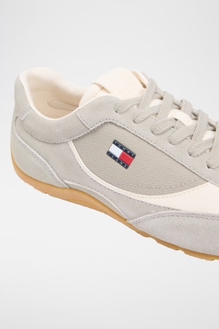 Baskets en nubuck - Gris clair et beige