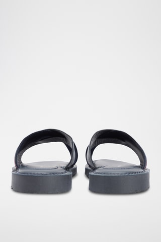 Mules en cuir nappa - Bleu foncé