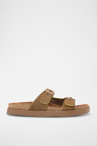 Mules en nubuck - Marron