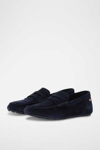 Mocassins en nubuck - Bleu marine