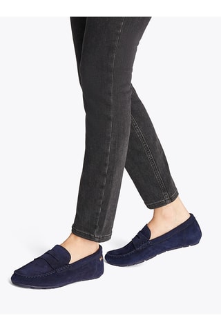 Mocassins en nubuck - Bleu marine