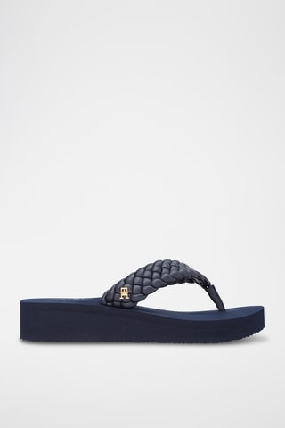 Tongs compensées - Bleu marine