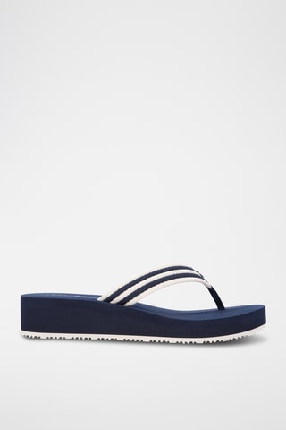 Tongs compensées - Bleu marine