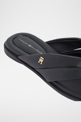 Tongs en cuir de mouton - Noir