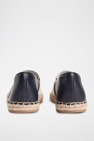 Espadrilles en cuir nappa - Bleu marine et écru