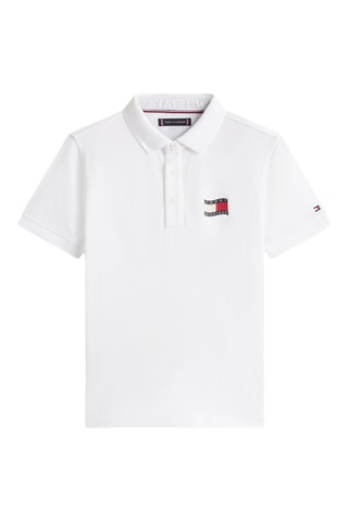 Polo regular fit - Blanco y rojo