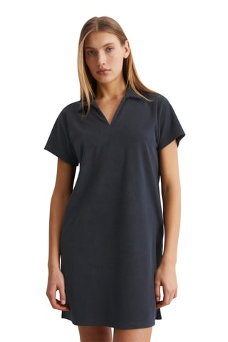 Vestido polo de algodón orgánico - Negro