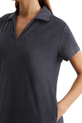 Vestido polo de algodón orgánico - Negro