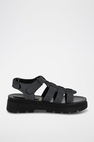 Spartiates plateformes en cuir Jicky - Bleu
